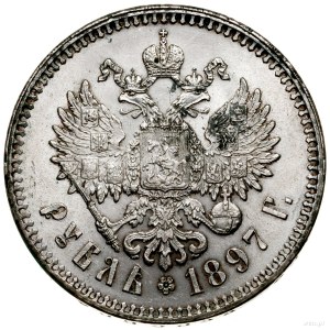 Rubel, 1897 (★★), Bruksela; Bitkin 203, Kazakov 79; pię...