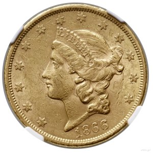 20 dolarów, 1866 S, San Francisco; typ Liberty Head, wi...