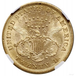 20 dolarów, 1867, Filadelfia; typ Liberty Head, with mo...