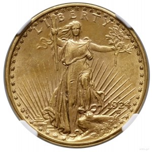 20 dolarów, 1924 D, Denver; typ Saint Gaudens; Fr. 187,...