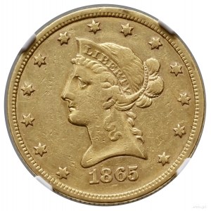 10 dolarów, 1865 /INV 186/ S, San Francisco; typ Libert...