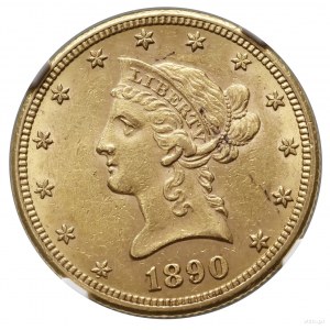 10 dolarów, 1890 CC, Carson City; typ Liberty Head, wit...