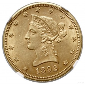 10 dolarów, 1892 CC, Carson City; typ Liberty Head, wit...