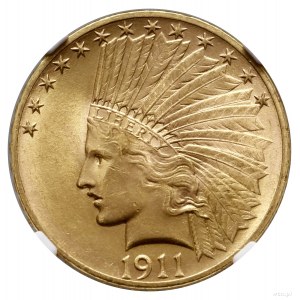 10 dolarów, 1911, Filadelfia; typ Indian Head, with mot...