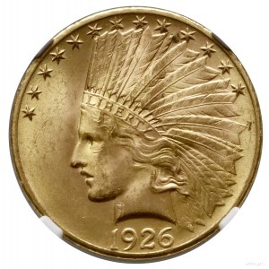 10 dolarów, 1926, Filadelfia; typ Indian Head; Fr. 166,...