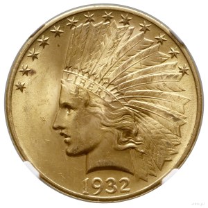 10 dolarów, 1932, Filadelfia; typ Indian Head, with mot...