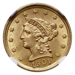 2 1/2 dolara, 1901, Filadelfia; typ Liberty Head; Fr. 1...