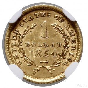 1 dolar, 1854, Filadelfia; typ Liberty Head; Fr. 84, KM...