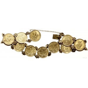 złota bransoleta z 12 złotymi monetami o nominale 1 dol...
