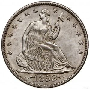 1/2 dolara, 1853, Filadelfia; typ Liberty Seated – Arro...