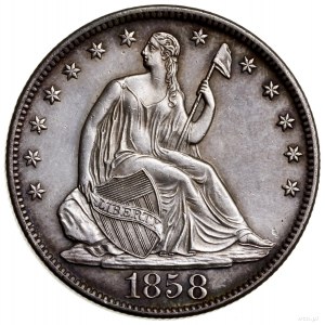 1/2 dolara, 1858 O, Nowy Orlean; typ Liberty Seated - n...