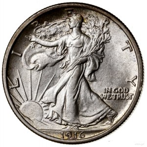 1/2 dolara, 1916, Filadelfia; typ Walking Liberty; KM 1...