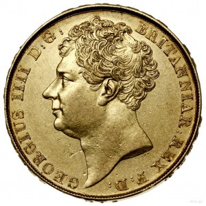 2 funty, 1823, Londyn; Aw: Głowa króla w lewo, GEORGIUS...