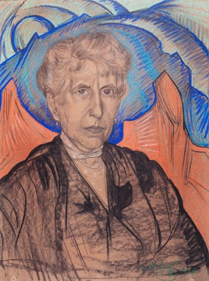 Stanisław Ignacy Witkiewicz (1885 Warszawa - 1939 Jeziory na Polesiu), Portret starszej kobiety, 1924 r.