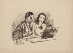 Józef Mehoffer (1869 Ropczyce - 1946 Wadowice), Duet przy pianinie, 1941 r.