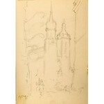 Józef Pieniążek (1888 Pychowice -1953 Kraków), Widok na Kościół Mariacki w Krakowie, 1949 r.