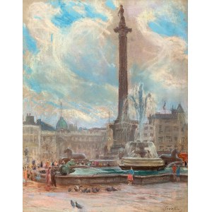 Wladyslaw Serafin (1905 Krakow - 1988 there), Nelson's Column in Trafalgar Square, London, circa 1965.