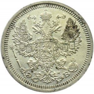 Rosja, Mikołaj II, 20 kopiejek 1908 EB, Petersburg, UNC-