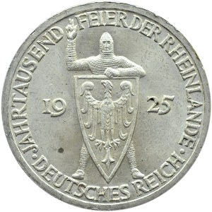 Niemcy, Republika Weimarska, 3 marki 1925 A, Rheilande, UNC