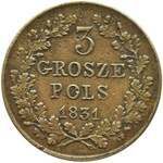 Powstanie Listopadowe, 3 grosze 1831 K.G., Warszawa