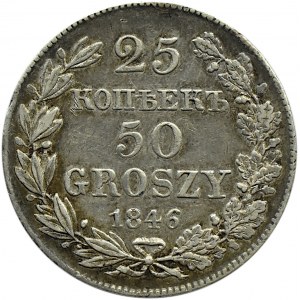 Mikołaj I, 25 kopiejek/ 50 groszy 1846 MW, Warszawa