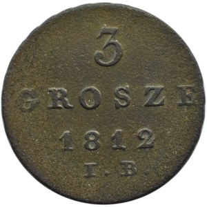 Księstwo Warszawskie, 3 grosze 1812 I. B., Warszawa