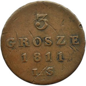 Księstwo Warszawskie, 3 grosze 1811 I.S., Warszawa