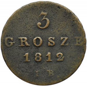 Księstwo Warszawskie, 3 grosze 1812 I.B., Warszawa