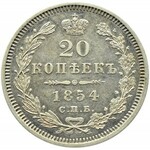 Rosja, Mikołaj I, 20 kopiejek 1854 HI, Petersburg