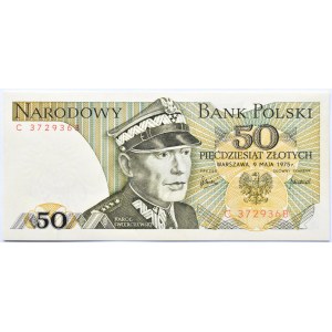 Polska, PRL, 50 złotych 1975, seria C, Warszawa, UNC