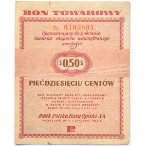 Polska, PeWeX, 50 centów 1960, seria Bc, bez klauzuli na rewersie, rzadkie