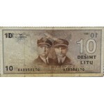 Litwa, S. Darius/S Girenas, 10 litów 1991, seria AA, rzadkie