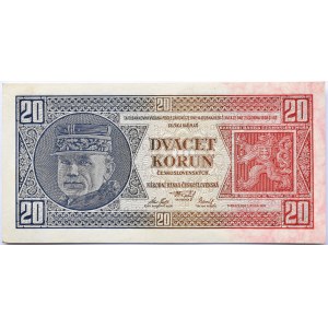 Czechosłowacja, 20 koron 1926, seria Lf, UNC
