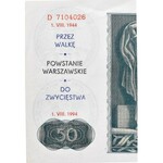 Polska, Generalna Gubernia, 50 złotych 1941, seria D, okolicznościowy nadruk, 50 lat Powstania Warszawskiego