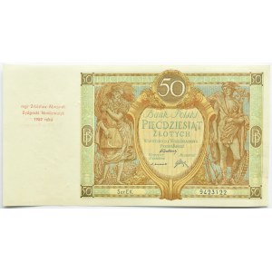 Polska, II RP, 50 złotych 1929, seria EK., okolicznościowy nadruk, Numizmatyk Bydgoski