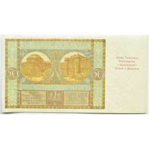 Polska, II RP, 50 złotych 1929, seria EK., okolicznościowy nadruk, Numizmatyk Bydgoski