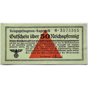 Uniwersalny Bon Obozowy, Kriegsgefangenen- Lagergeld, 50 pfennig