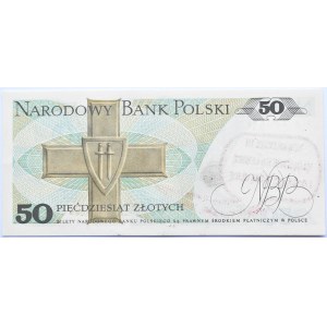 Polska, PRL, 50 złotych 1988, seria HA, UNC, nadruk wyborczy