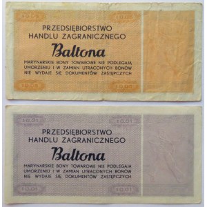 Polska, PRL, Baltona, lot bonów 1 i 5 centów 1973, seria A