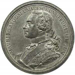 Polska, Kurlandia, medal Maurycy Saski (nieślubny syn Augusta III), cynk