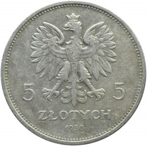 Polska, II RP, Sztandar 5 złotych 1930, Warszawa