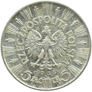 Polska, II RP, Józef Piłsudski, 5 złotych 1938, Warszawa