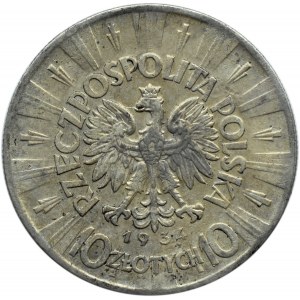 Polska, II RP, Józef Piłsudski 10 złotych 1934, Warszawa