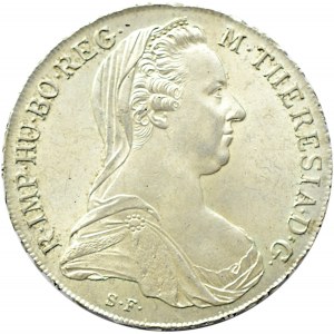 Austria, Maria Teresa, talar 1780, nowe bicie, menniczy egzemplarz
