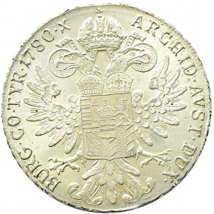 Austria, Maria Teresa, talar 1780, nowe bicie, menniczy egzemplarz