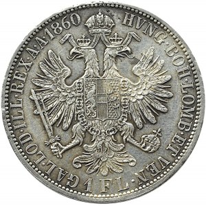 Austro-Węgry, Franciszek Józef I, 1 floren 1860 A, Wiedeń