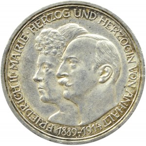 Niemcy, Anhalt, Friedrich i Marie, 3 marki 1914 A, Berlin