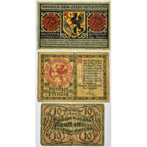 Neustettin, Szczecinek, lot 3 notgeldów 1919-1921