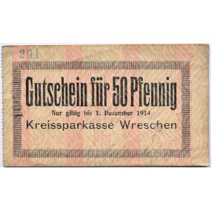 Wreschen, Września, 50 pfennig 1914, rzadki