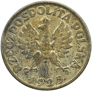 Polska, II RP, Kłosy, 2 złote 1925 bez kropki, Filadelfia